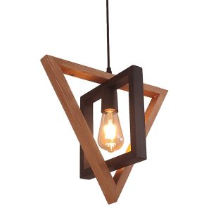 آویز تک شعله چوب و فلز رهام نور، مدل R-518