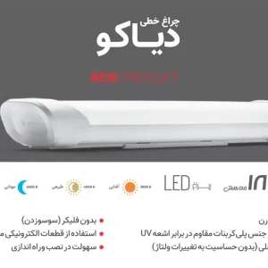 چراغ خطی روکار 80 وات پارس لایت مدل دیاکو